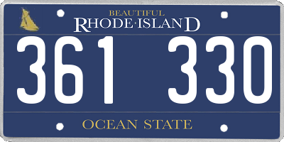 RI license plate 361330