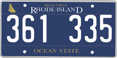 RI license plate 361335