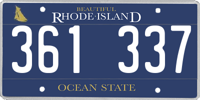 RI license plate 361337