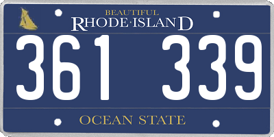 RI license plate 361339