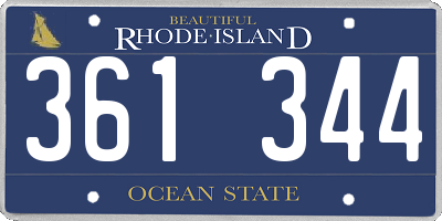 RI license plate 361344