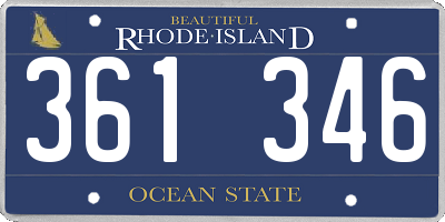 RI license plate 361346