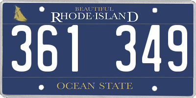 RI license plate 361349