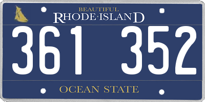 RI license plate 361352