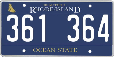 RI license plate 361364