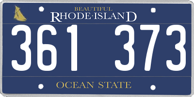 RI license plate 361373