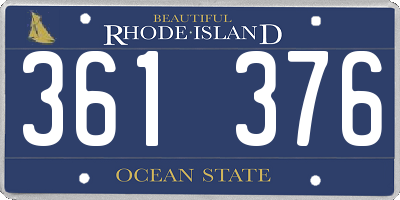 RI license plate 361376