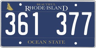 RI license plate 361377