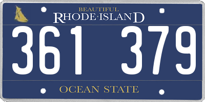 RI license plate 361379