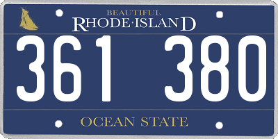 RI license plate 361380
