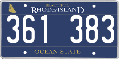 RI license plate 361383