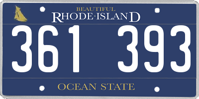 RI license plate 361393