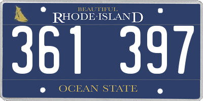 RI license plate 361397