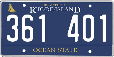 RI license plate 361401
