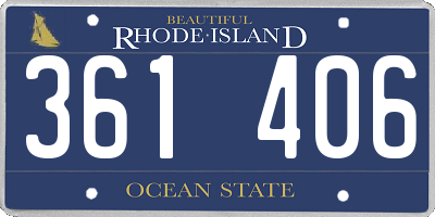 RI license plate 361406