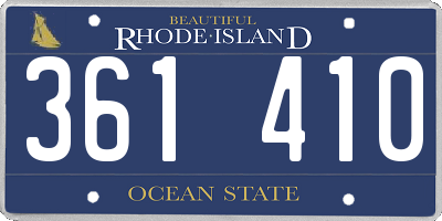 RI license plate 361410