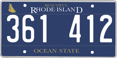 RI license plate 361412