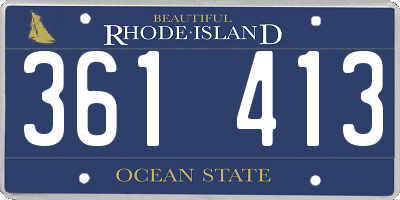 RI license plate 361413