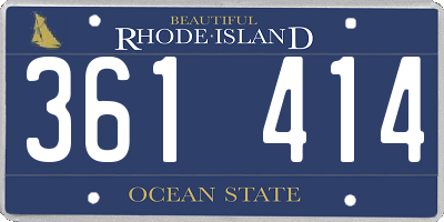 RI license plate 361414