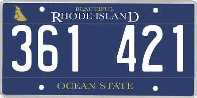 RI license plate 361421