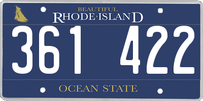 RI license plate 361422