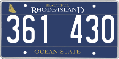 RI license plate 361430