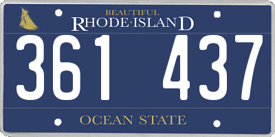 RI license plate 361437