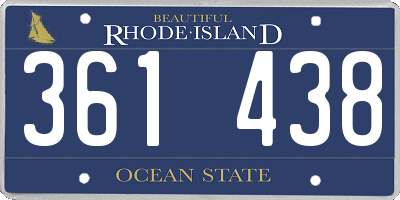 RI license plate 361438