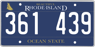 RI license plate 361439