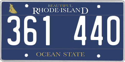 RI license plate 361440