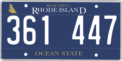 RI license plate 361447