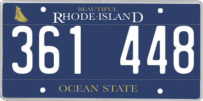 RI license plate 361448