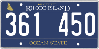 RI license plate 361450