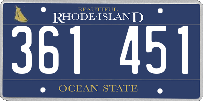 RI license plate 361451