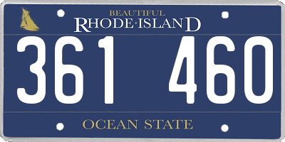 RI license plate 361460