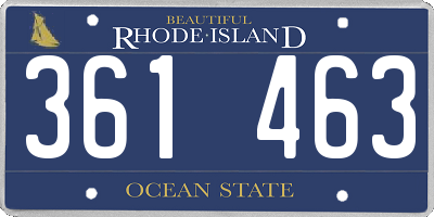 RI license plate 361463