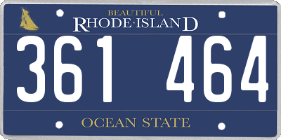 RI license plate 361464