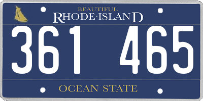 RI license plate 361465