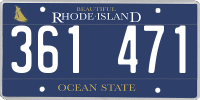 RI license plate 361471