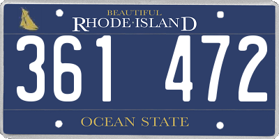RI license plate 361472