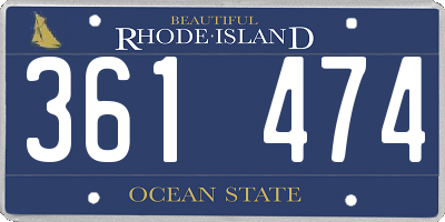 RI license plate 361474