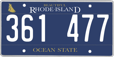 RI license plate 361477