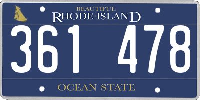 RI license plate 361478