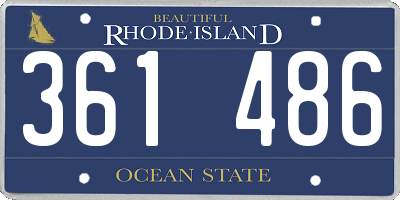 RI license plate 361486