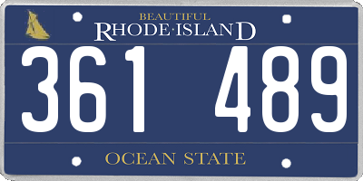 RI license plate 361489