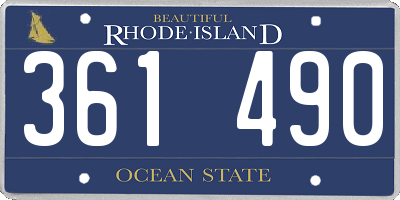RI license plate 361490