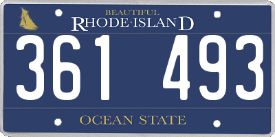 RI license plate 361493