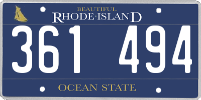 RI license plate 361494