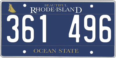 RI license plate 361496