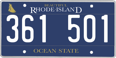 RI license plate 361501